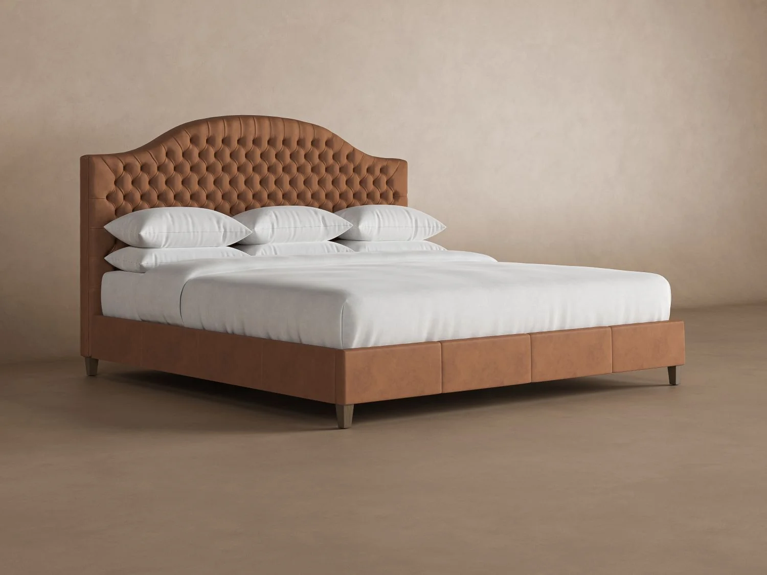 Archie Leather Bed - Image 4